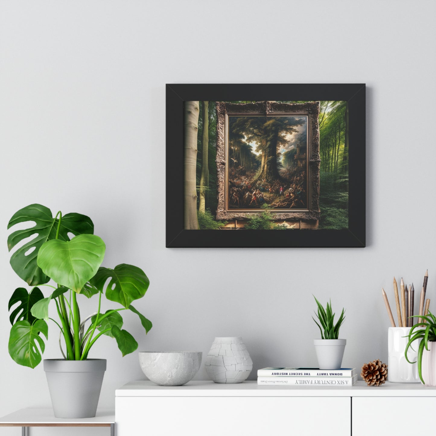 Vintage Abstract Art Framed Horizontal Art