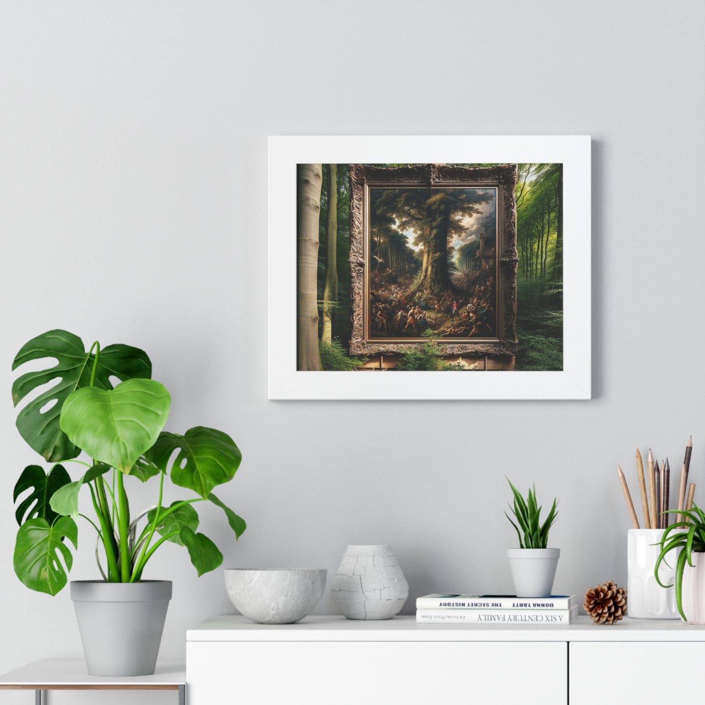Vintage Abstract Art Framed Horizontal Art