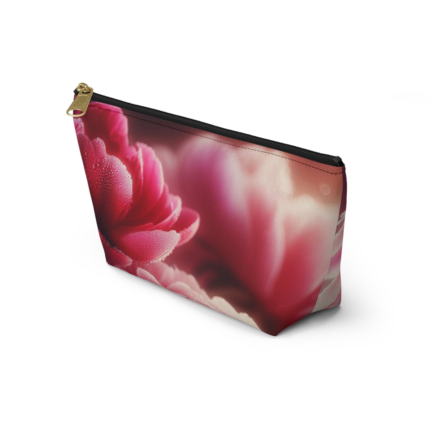 Peony Flowers Accessory T-Bottom Pouch - Travel Pouch, Makeup Bag, Accessories Pouch