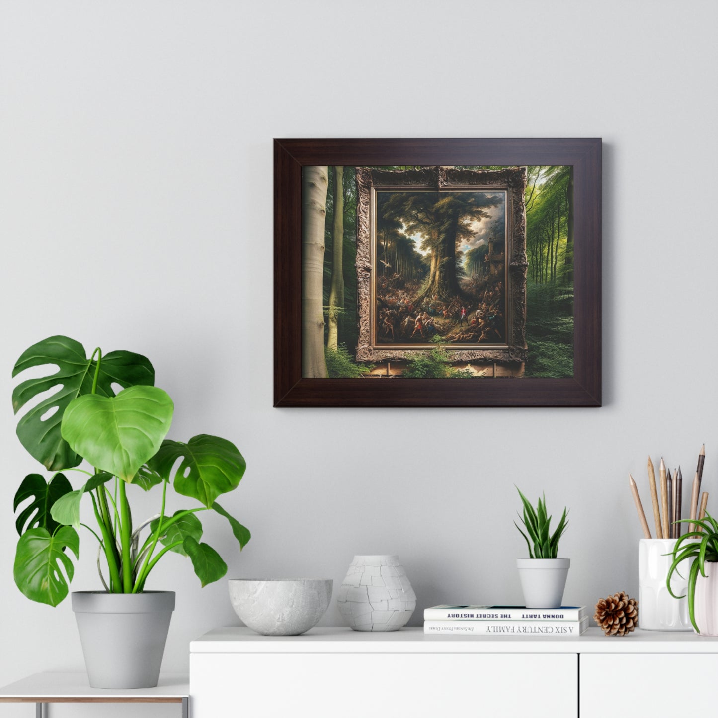 Vintage Abstract Art Framed Horizontal Art