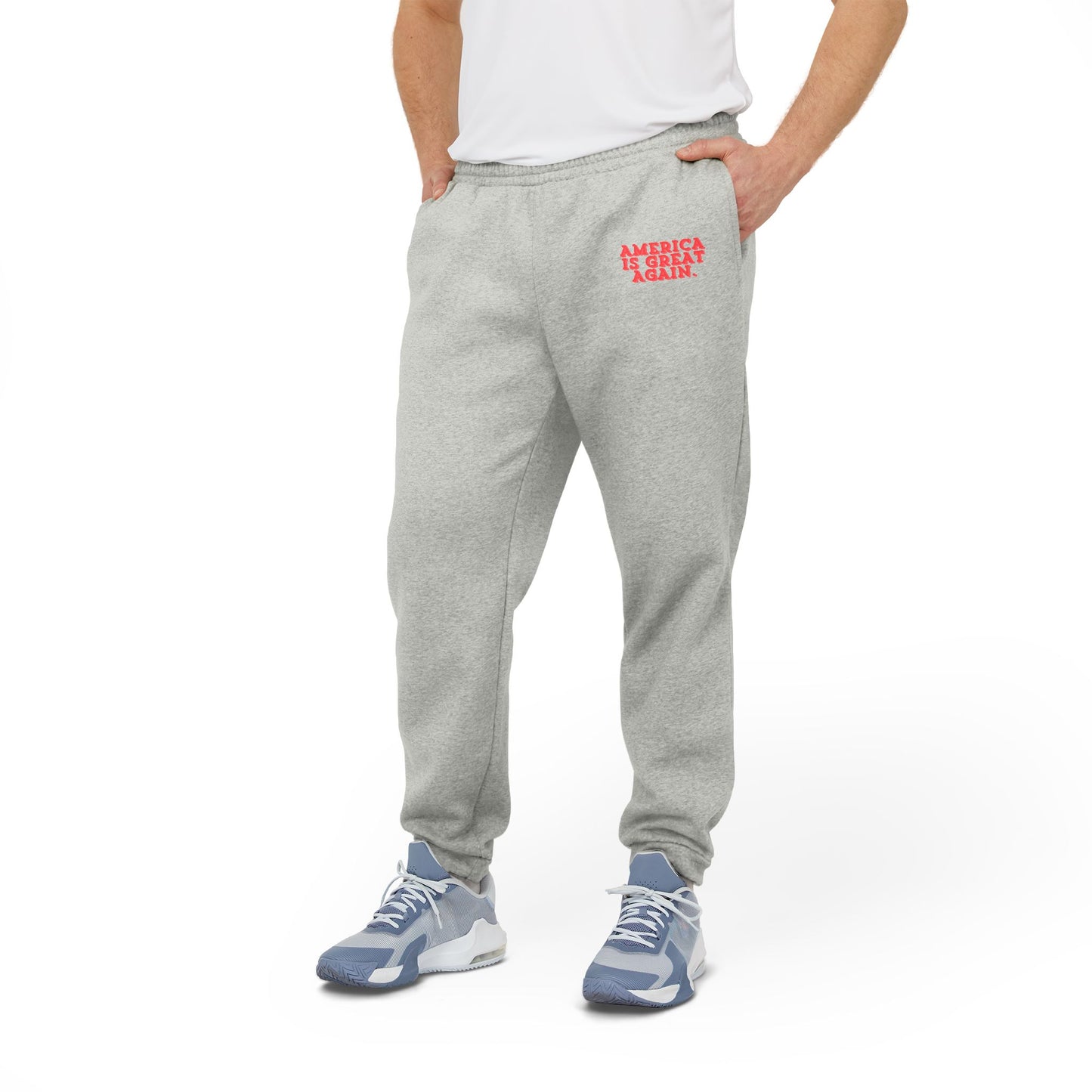 Comfortable Fleece Joggers with 'America Great Again' Print