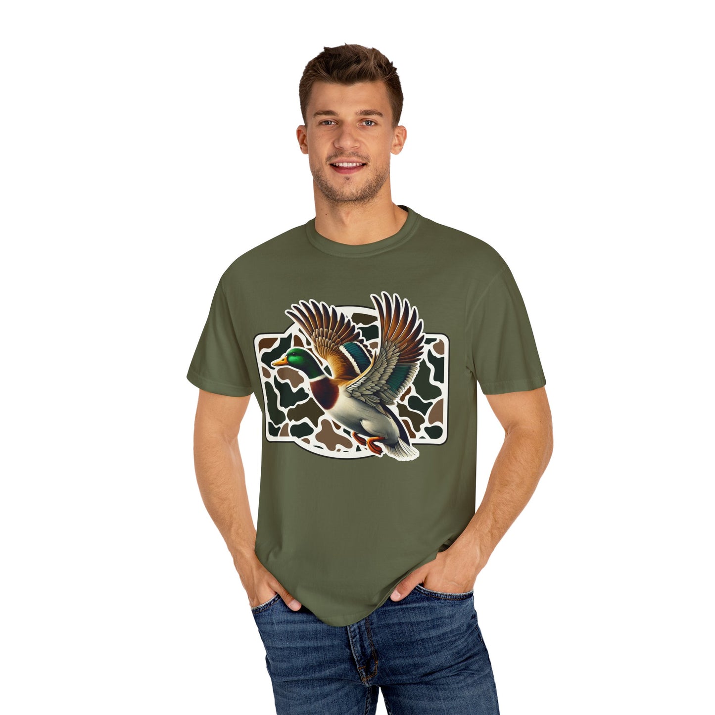 Camo Duck Graphic Unisex Tee - Outdoorsy Apparel, Hunting Gift