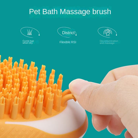 Dog Cat Bath Brush 2-in-1 Pet Spa Massage Comb Soft Silicone Pets Shower Hair Grooming Dog Cleaning Tool Pet Products