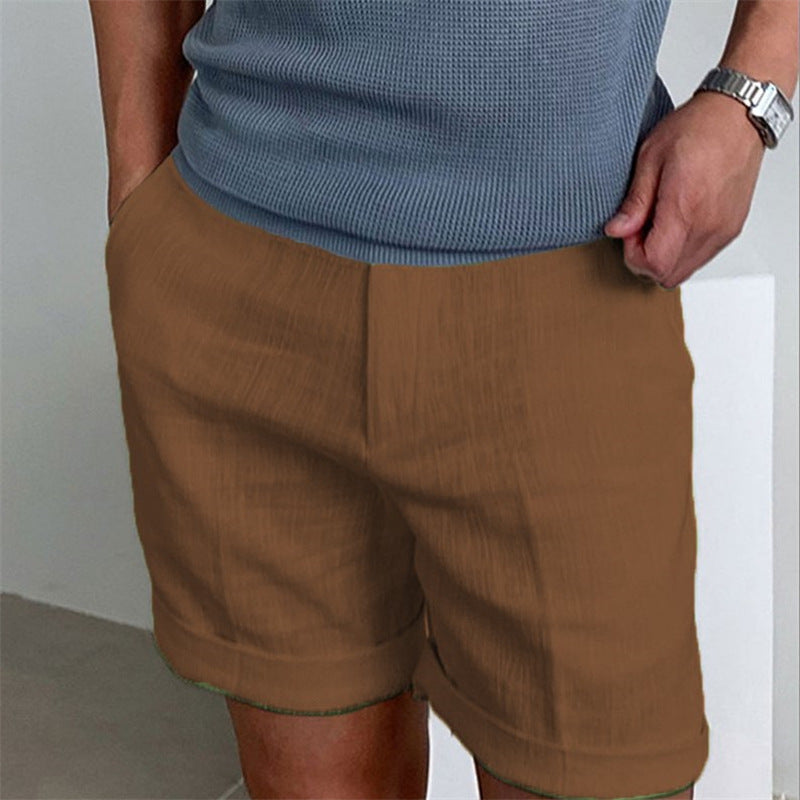 Men's Slant Pockets Pure Color Comfort Breathable Everyday Shorts