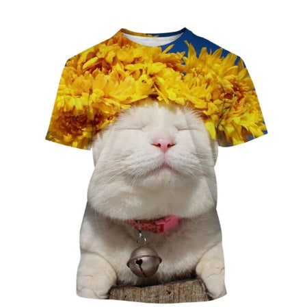 Funny Cute Cat Pattern Men's Unisex T-shirt 3D