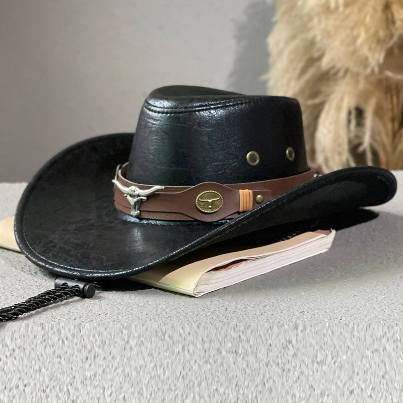 Bull Head Belt Rivet Jazz Sun Hat