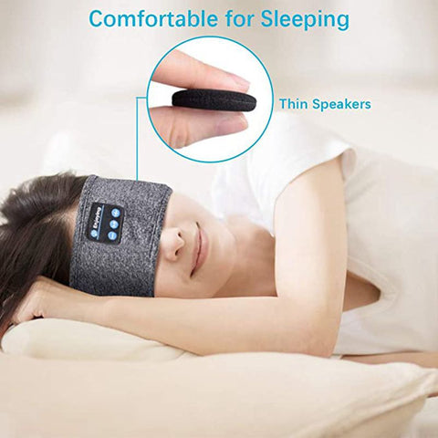 Wireless Bluetooth Headphones Headband Thin Soft Elastic Comfortable Music Ear Phones Eye Mask For Side Sleeper Sports