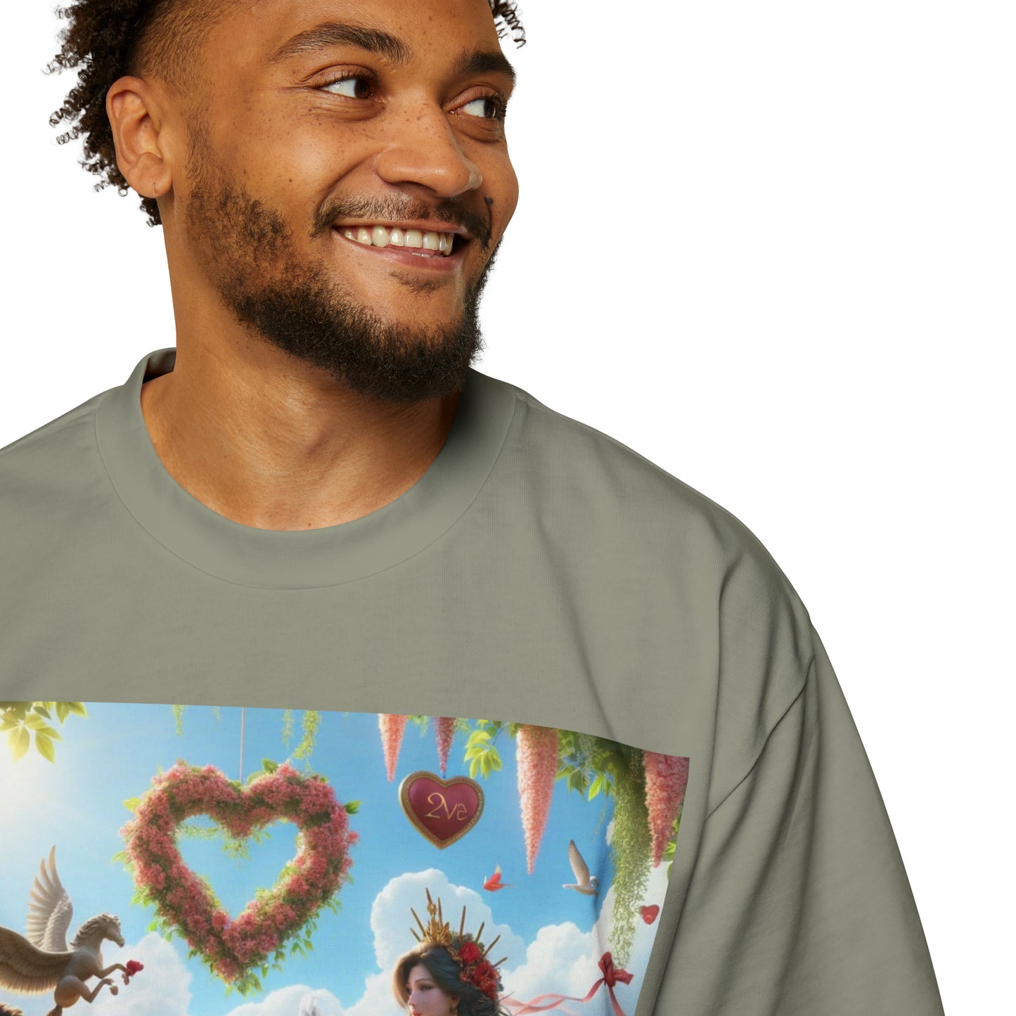 LOVE-2-LOVE-U Men's Heavy Oversized Tee