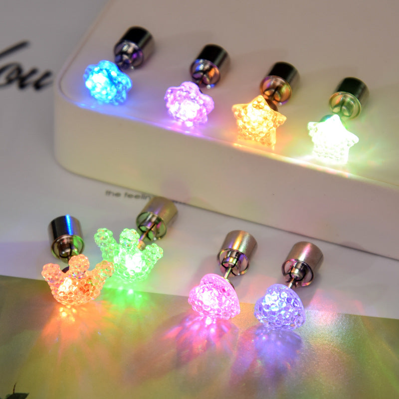 Shiny Flashing LED Ear Stud Nightclub Bar Ear Rings