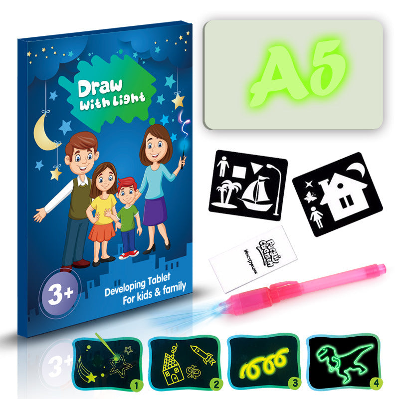 Educational Drawing Pad 3D Magic 8 Light Effects Puzzle Board Sketchpad