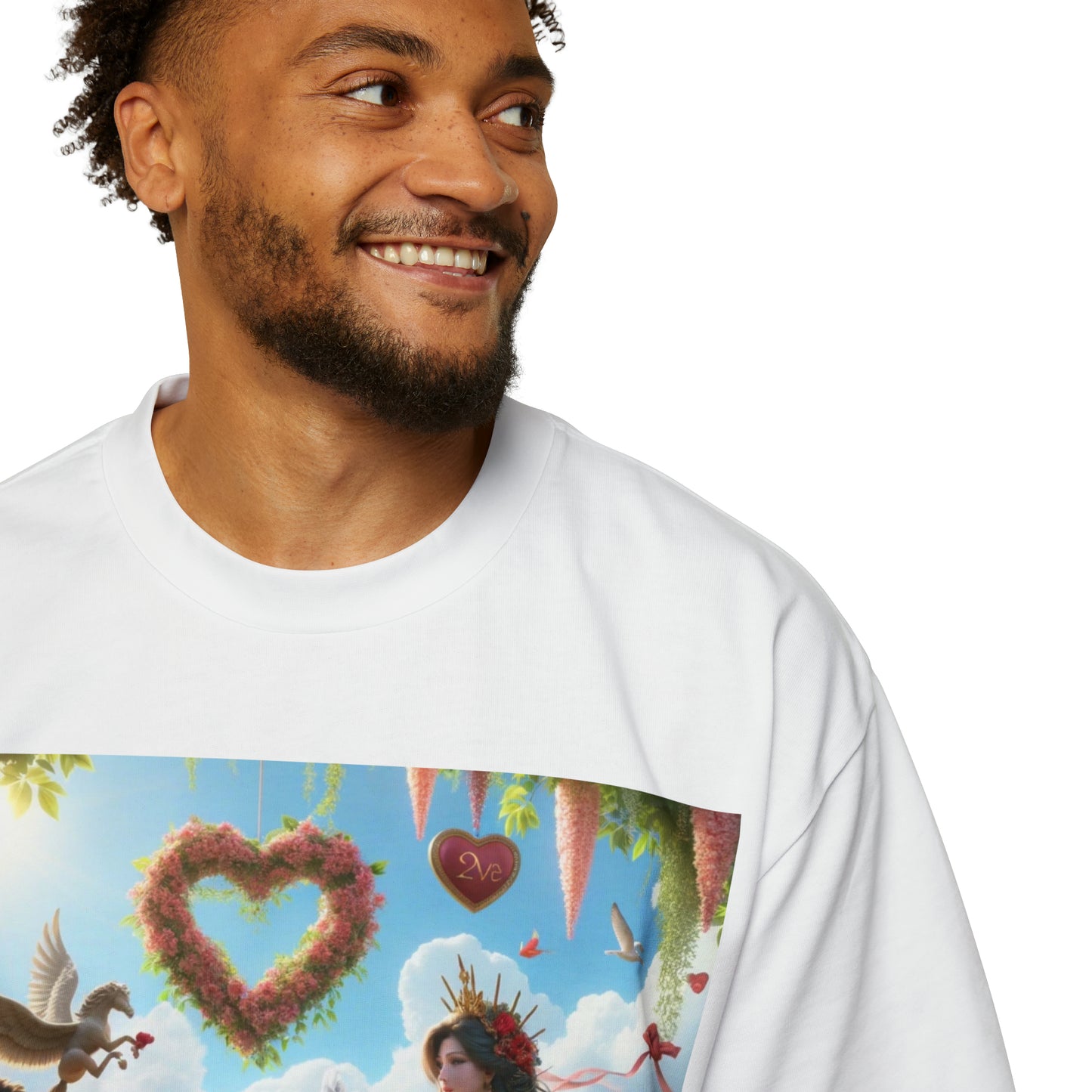 LOVE-2-LOVE-U Men's Heavy Oversized Tee