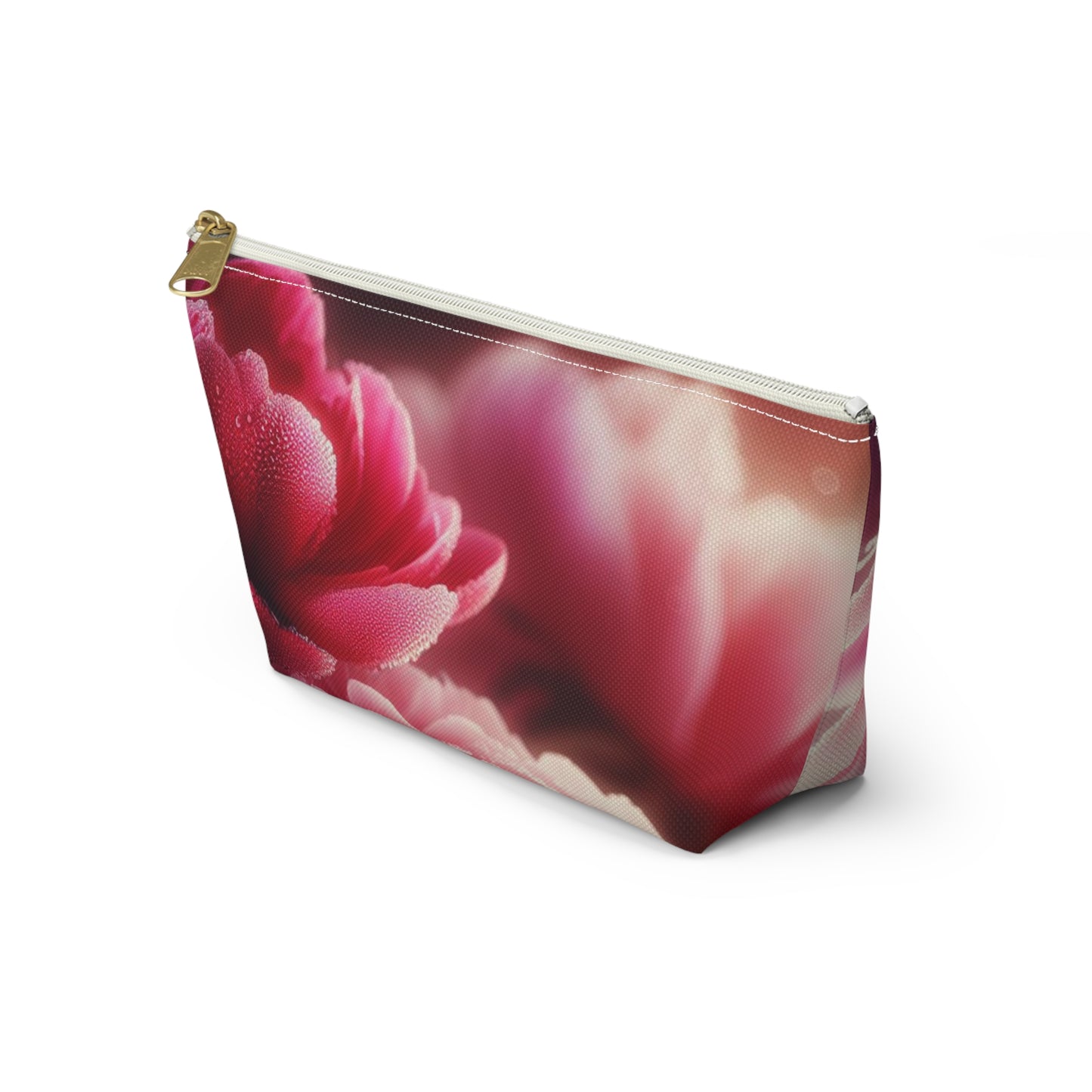 Peony Flowers Accessory T-Bottom Pouch - Travel Pouch, Makeup Bag, Accessories Pouch