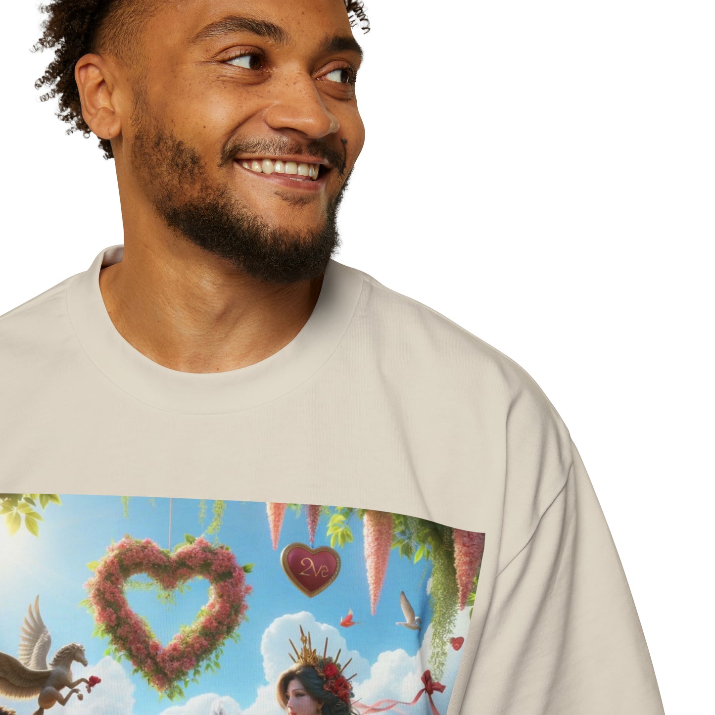 LOVE-2-LOVE-U Men's Heavy Oversized Tee