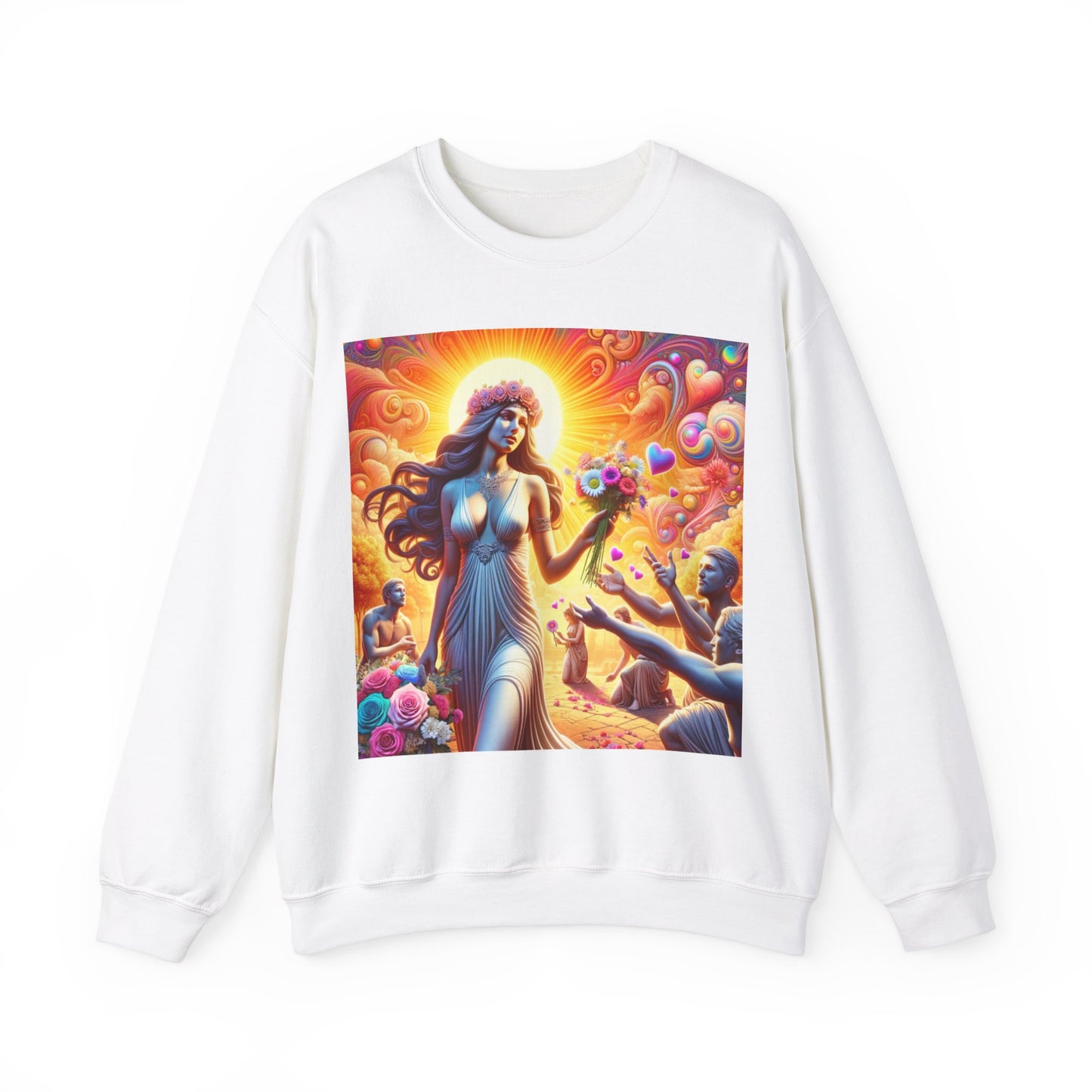 Love Goddess showered with Gifts Unisex Heavy Blend™ Crewneck Sweatshirt