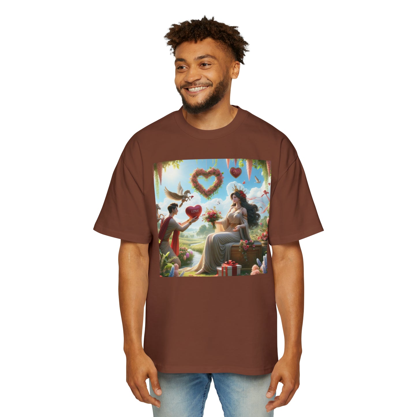 LOVE-2-LOVE-U Men's Heavy Oversized Tee