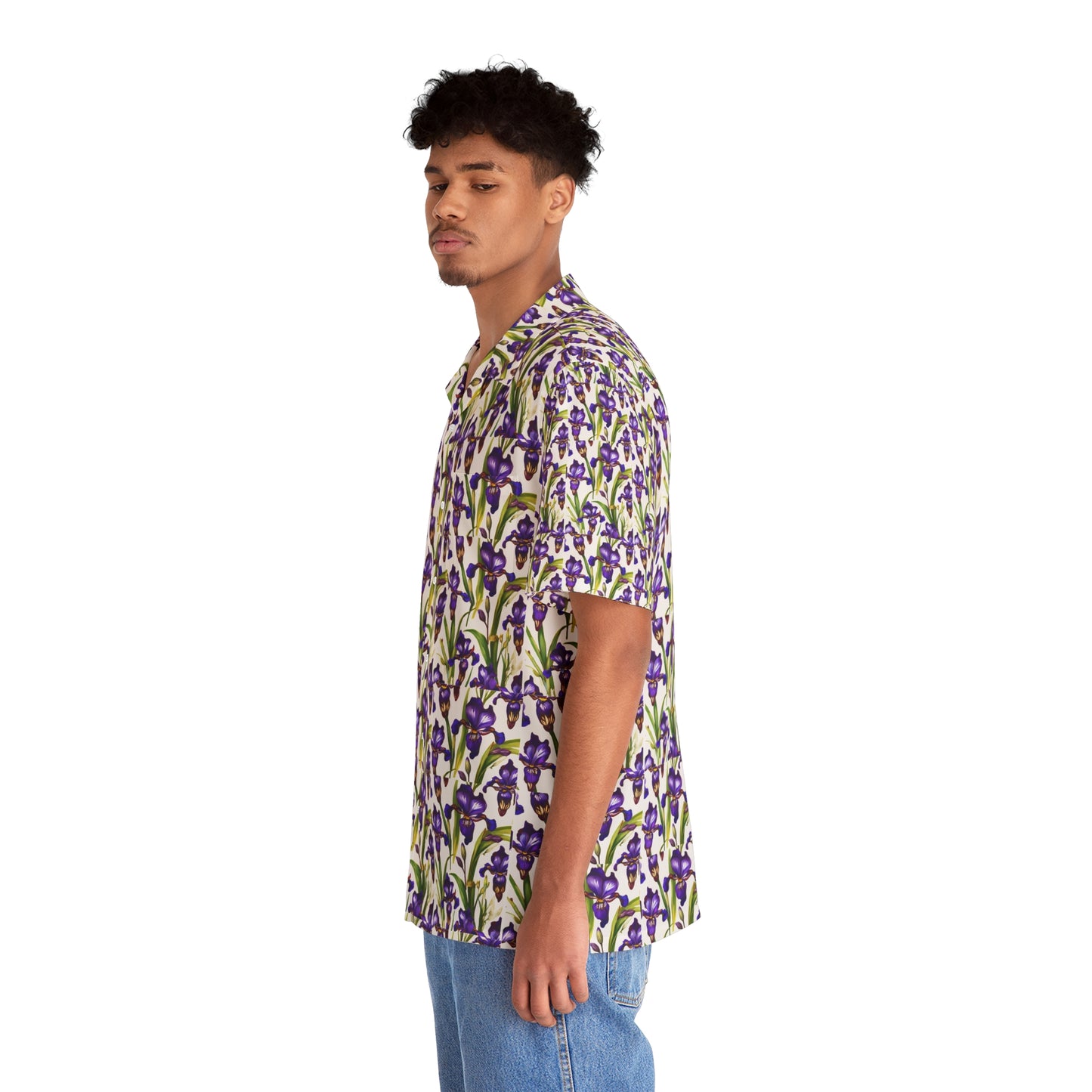 Dwarf Crested Iris Flowering Plant Design - Hawaiian Men's Shirt