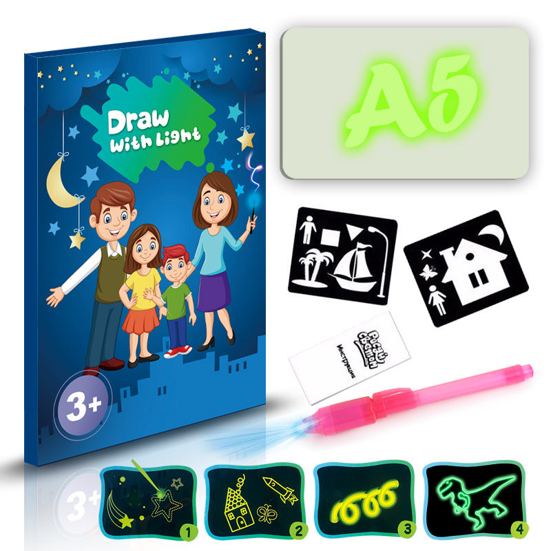 Educational Drawing Pad 3D Magic 8 Light Effects Puzzle Board Sketchpad