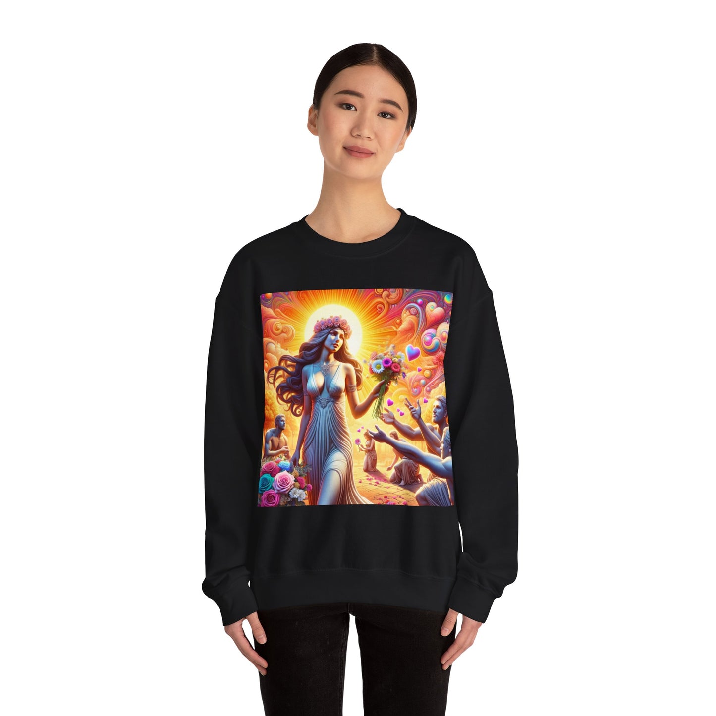 Love Goddess showered with Gifts Unisex Heavy Blend™ Crewneck Sweatshirt