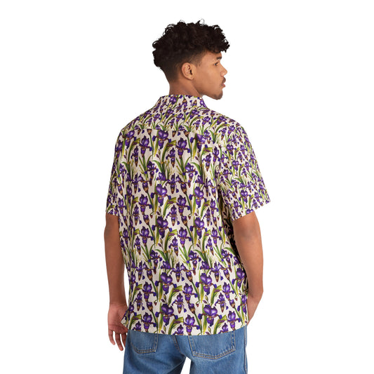 Dwarf Crested Iris Flowering Plant Design - Hawaiian Men's Shirt