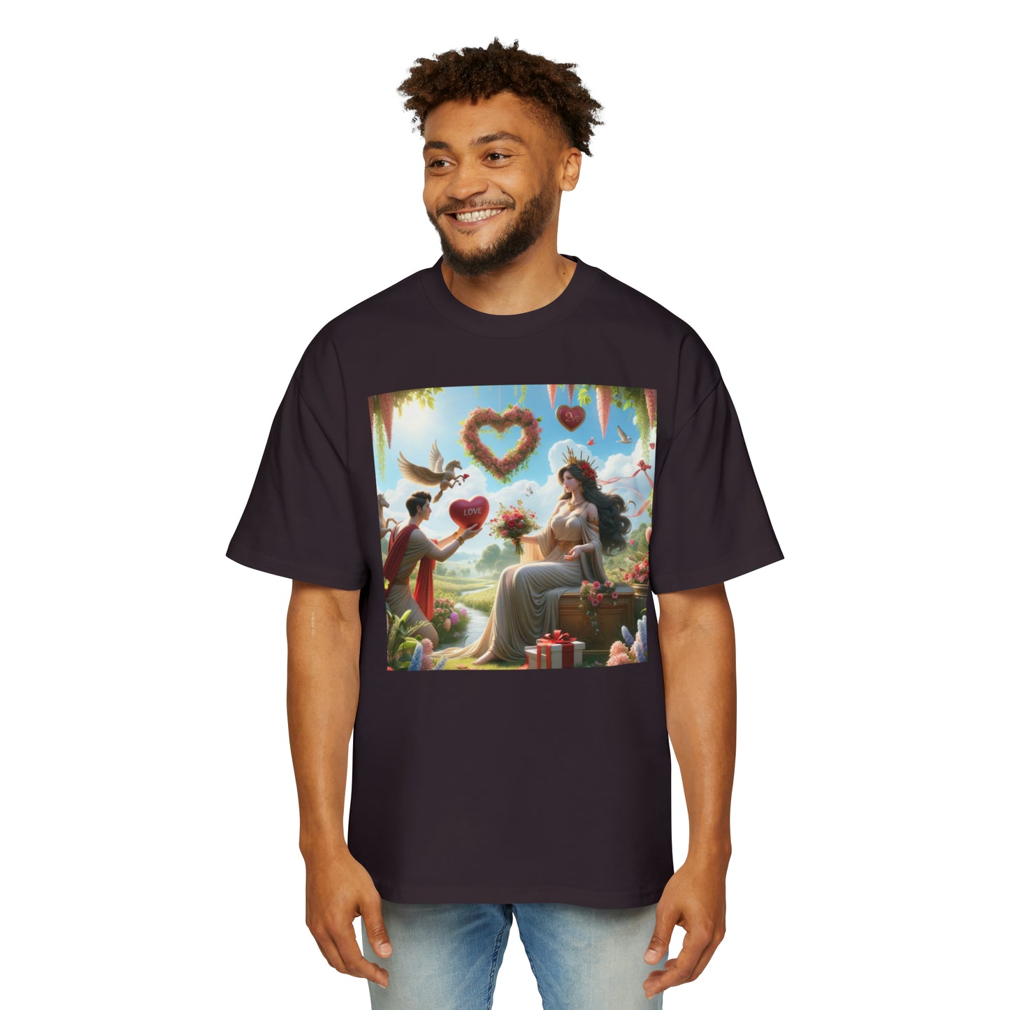 LOVE-2-LOVE-U Men's Heavy Oversized Tee