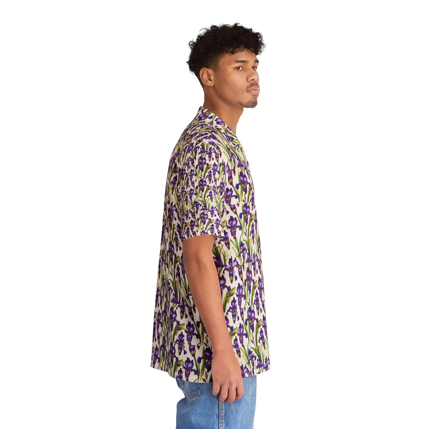 Dwarf Crested Iris Flowering Plant Design - Hawaiian Men's Shirt