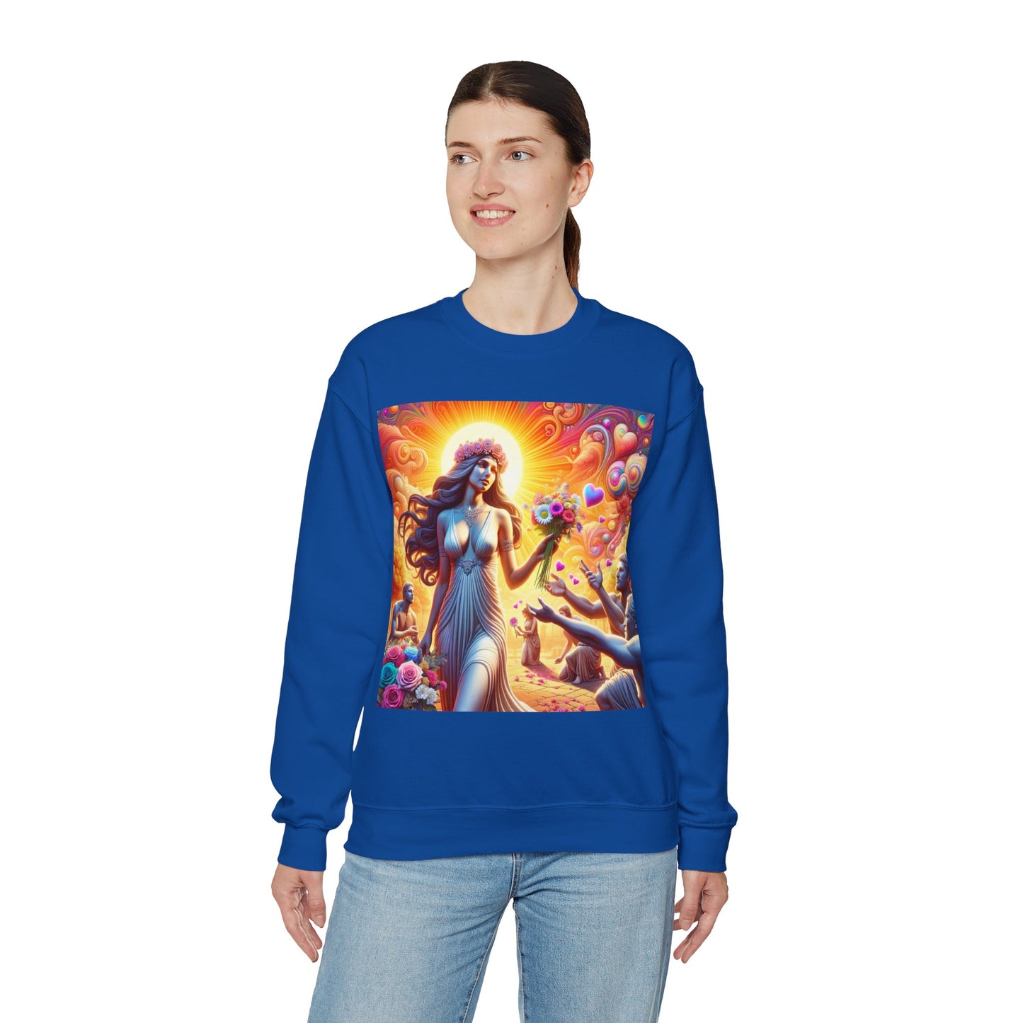 Love Goddess showered with Gifts Unisex Heavy Blend™ Crewneck Sweatshirt