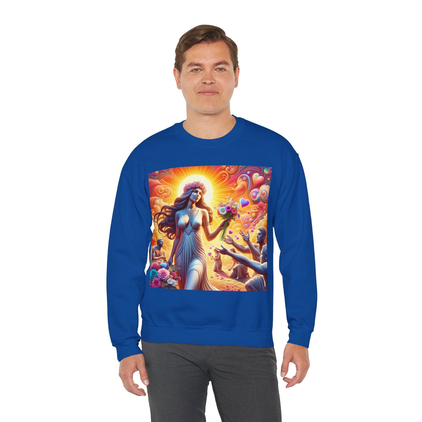 Love Goddess showered with Gifts Unisex Heavy Blend™ Crewneck Sweatshirt