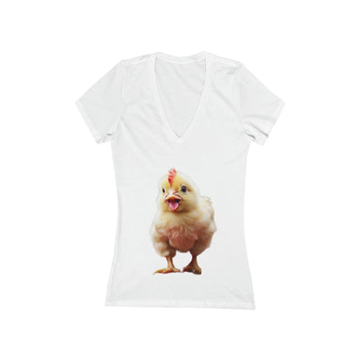 Happy Chick Women's Jersey Short Sleeve Deep V-Neck Tee