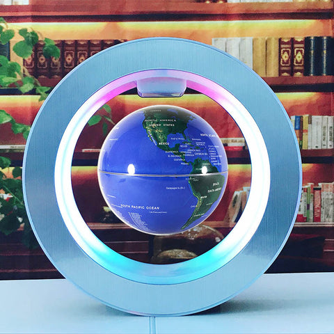 World Map Floating Globe Magnetic Levitation Light Anti Gravity Round LED