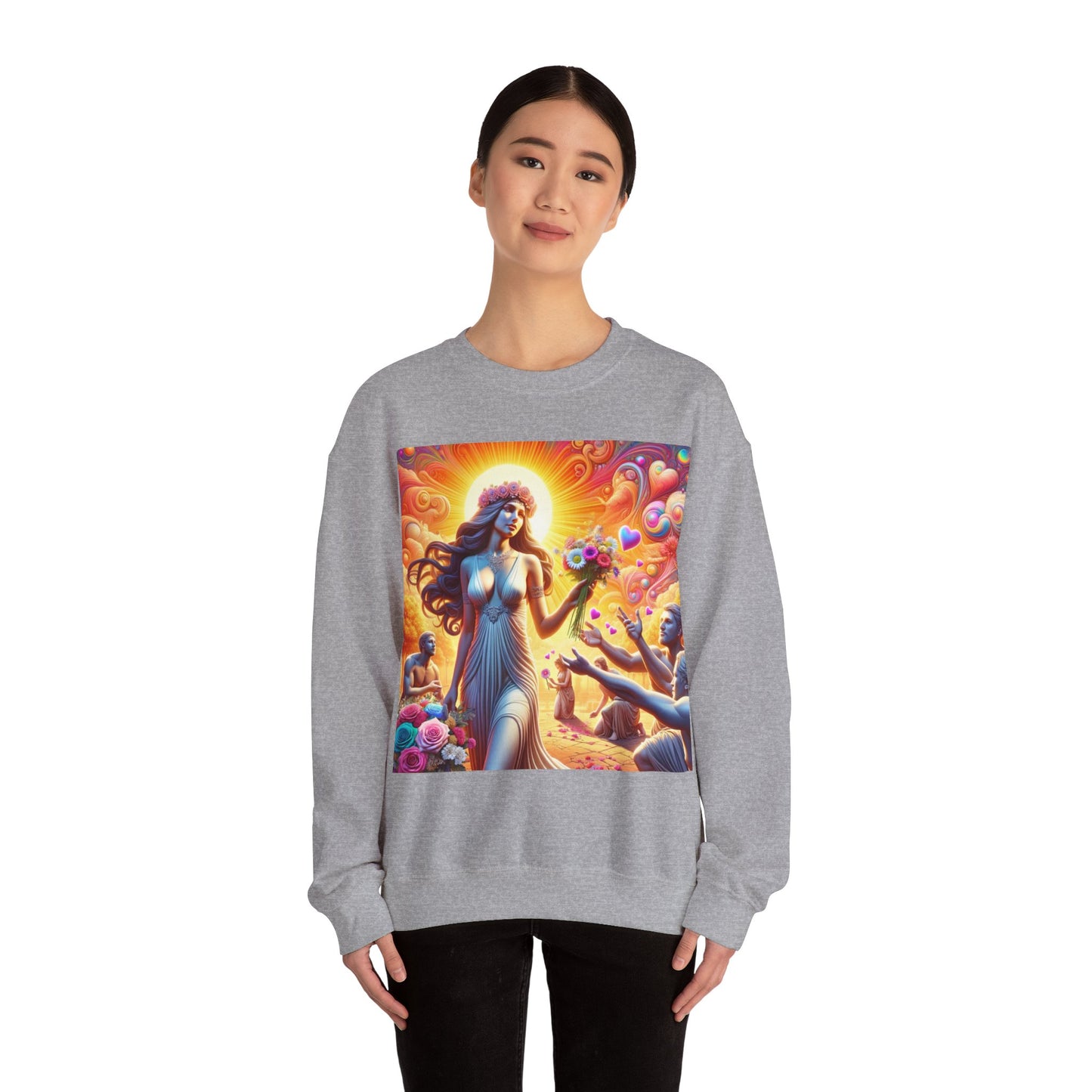 Love Goddess showered with Gifts Unisex Heavy Blend™ Crewneck Sweatshirt