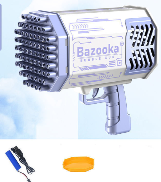 Bazooka Bubble Rocket 69 Holes Soap Bubbles Machine Automatic Blower With Light Toy For Kids