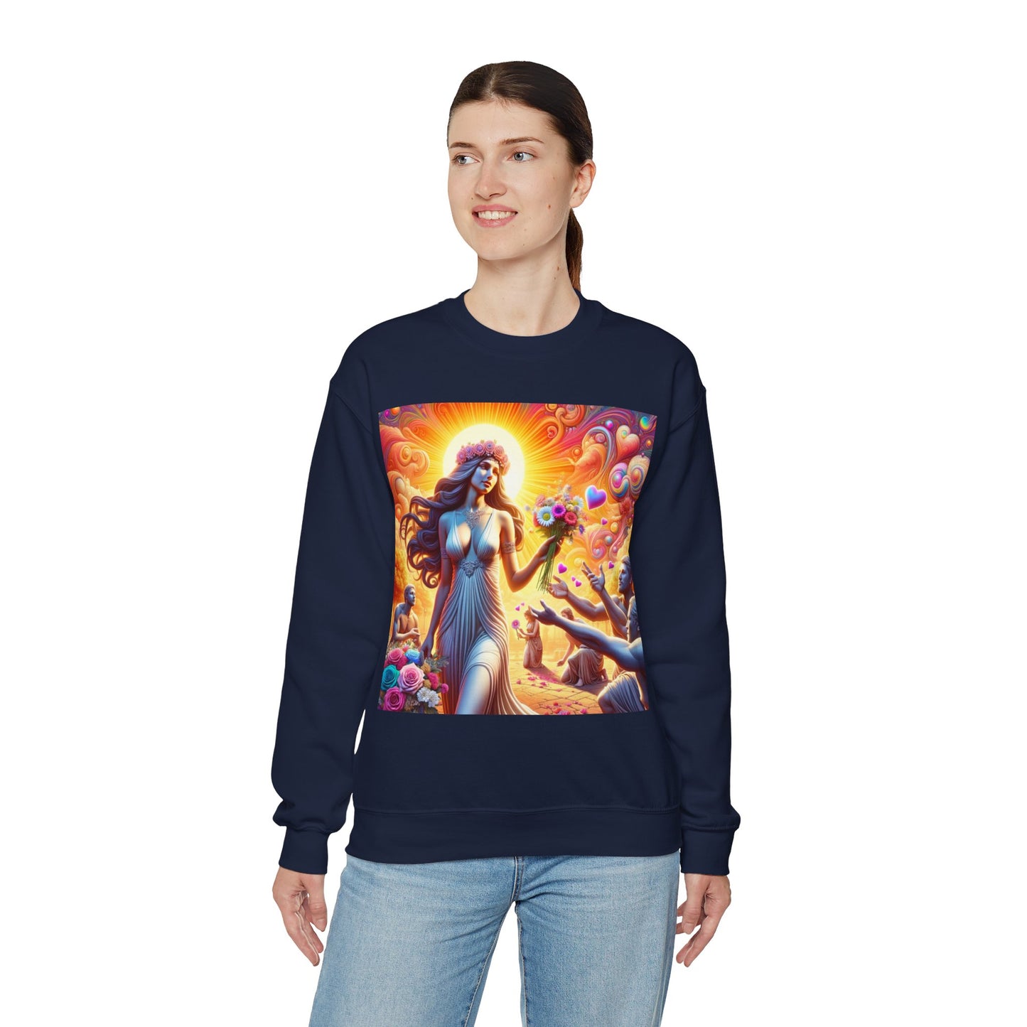 Love Goddess showered with Gifts Unisex Heavy Blend™ Crewneck Sweatshirt