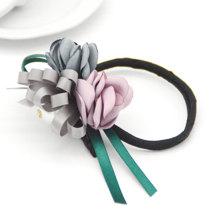 Hair Half Bun Pearl Flower Hair Plate Hair Elastic Styling Headdress Hair Accessories