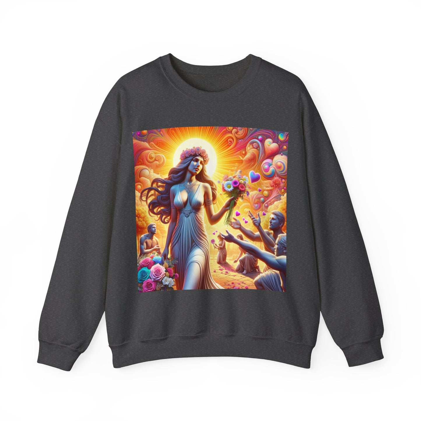 Love Goddess showered with Gifts Unisex Heavy Blend™ Crewneck Sweatshirt