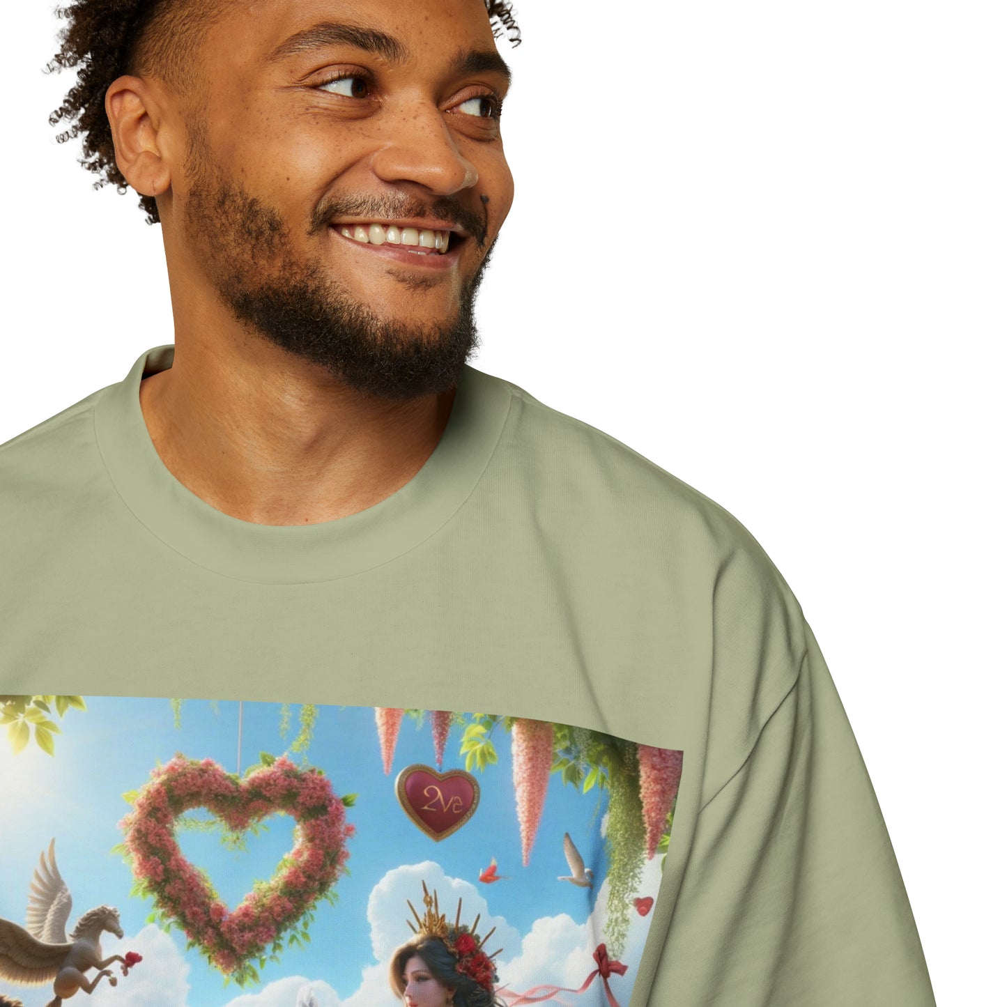 LOVE-2-LOVE-U Men's Heavy Oversized Tee