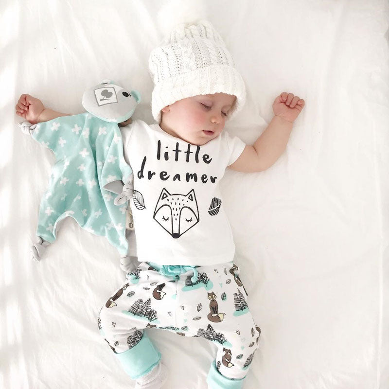 Newborn Baby Clothes Set T-shirt Tops + Pants Boys and Girls Outfits