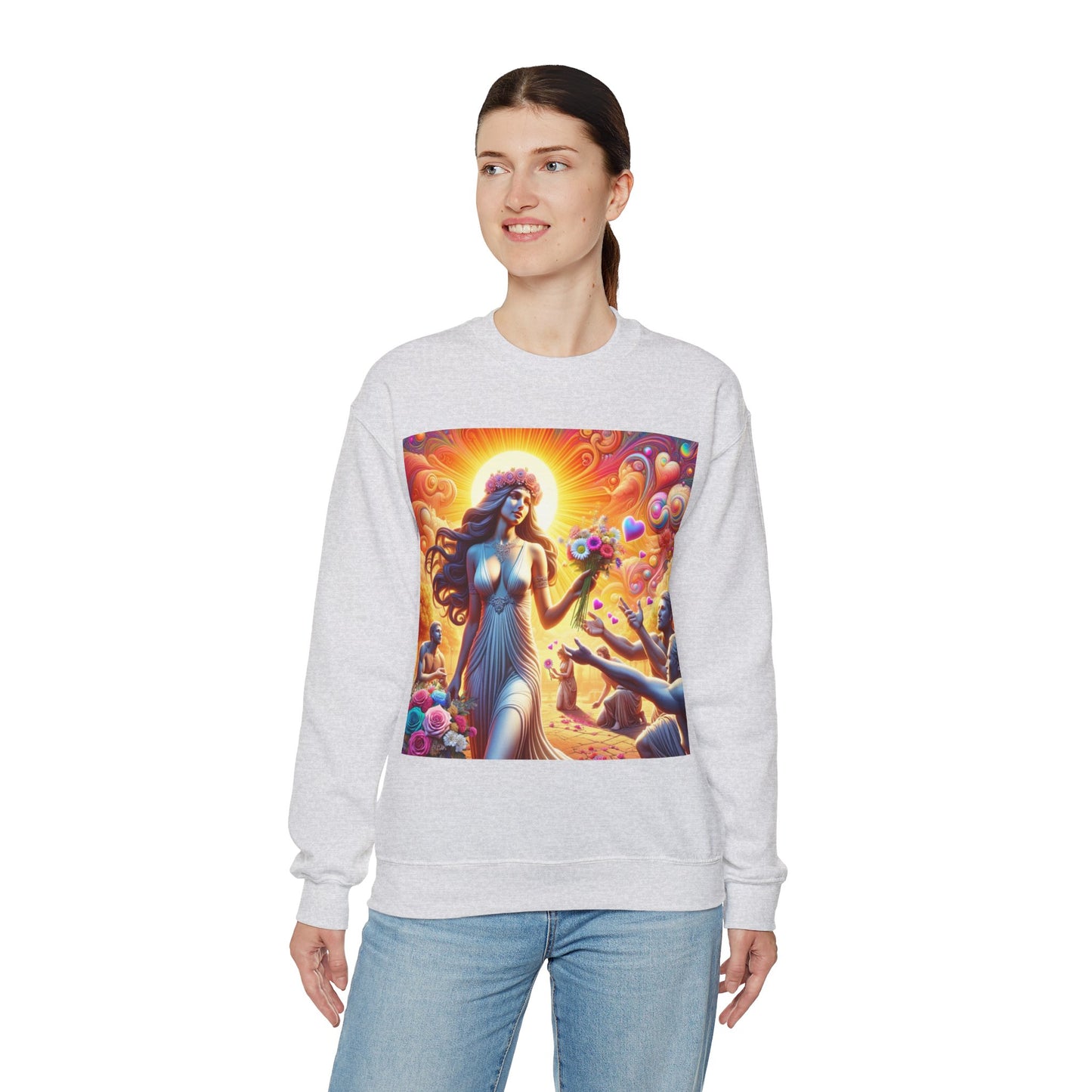 Love Goddess showered with Gifts Unisex Heavy Blend™ Crewneck Sweatshirt