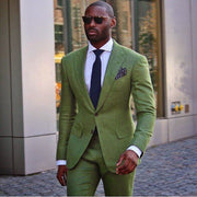 Green Business Casual Suit - Men's Two-piece Suit Bridegroom