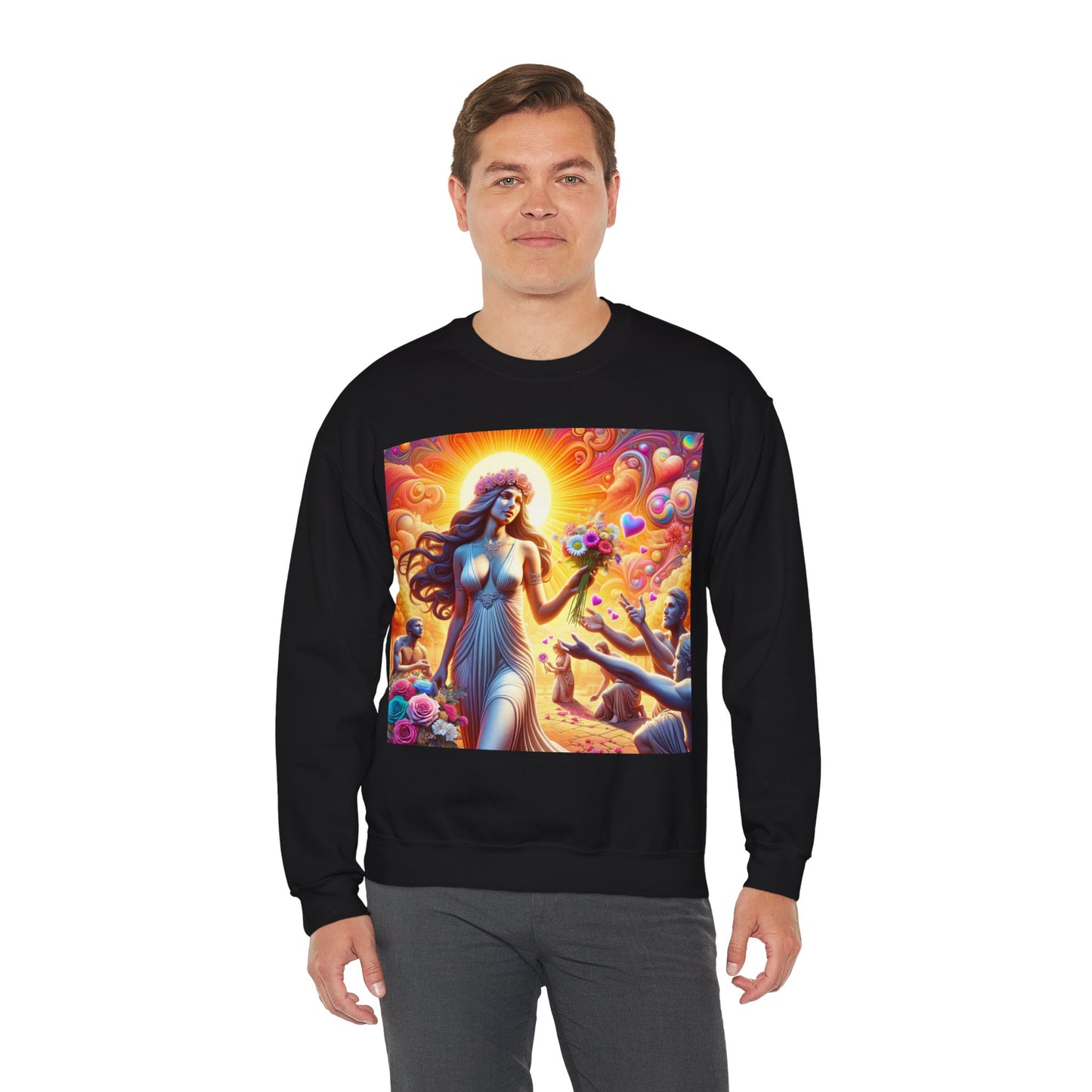 Love Goddess showered with Gifts Unisex Heavy Blend™ Crewneck Sweatshirt