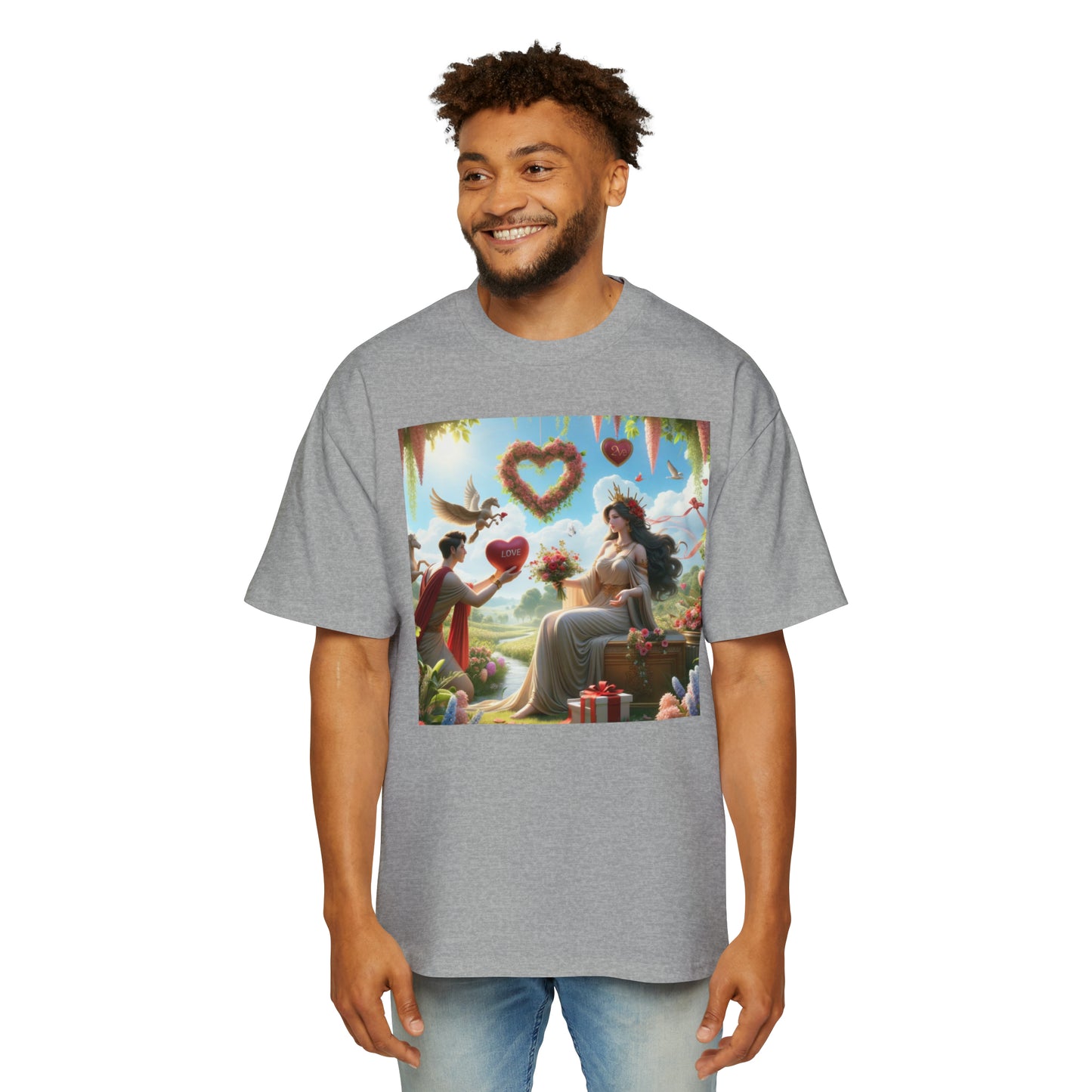 LOVE-2-LOVE-U Men's Heavy Oversized Tee