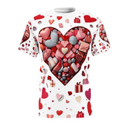 Hearts of Love Everyday Assorted Hearts, Candies, Gifts Design Unisex Cut & Sew Tee