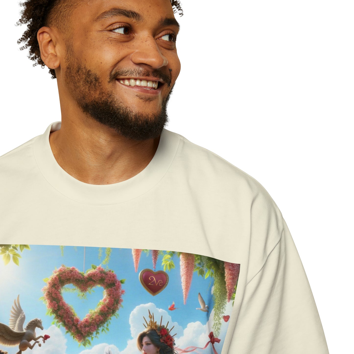 LOVE-2-LOVE-U Men's Heavy Oversized Tee