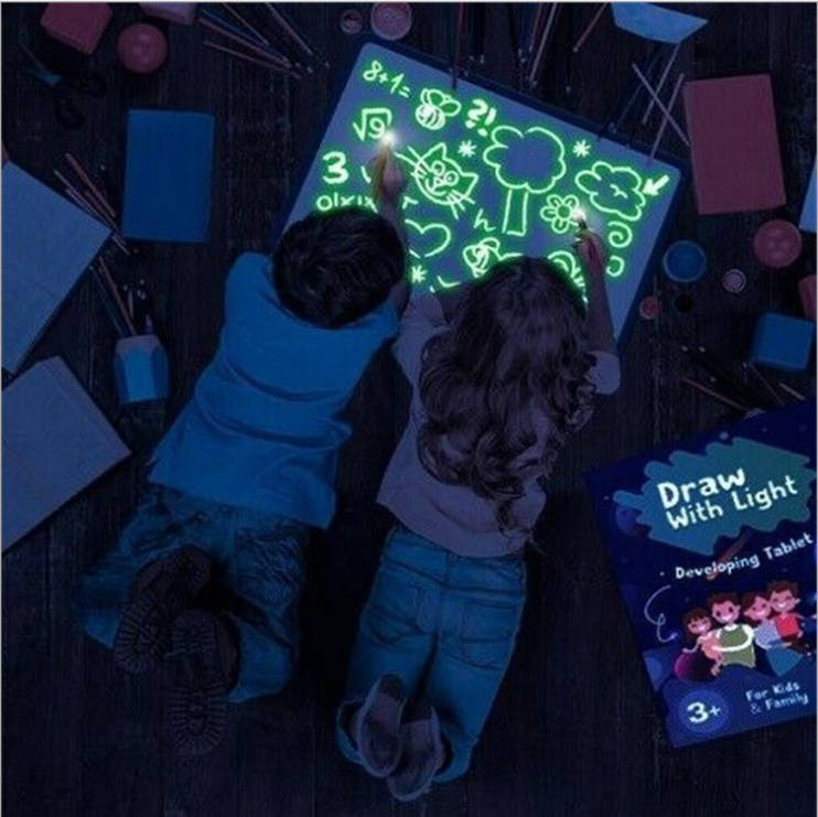 Educational Drawing Pad 3D Magic 8 Light Effects Puzzle Board Sketchpad