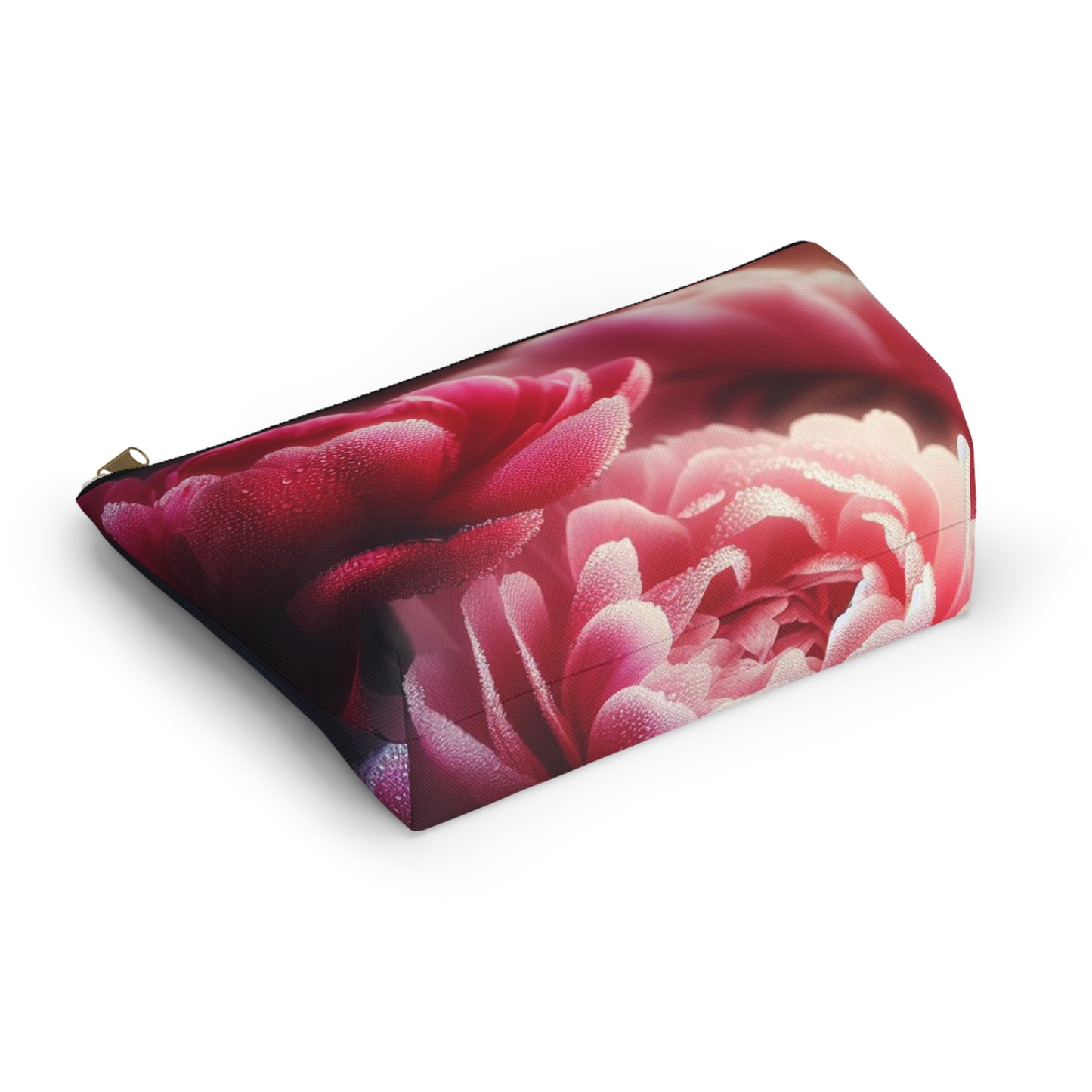 Peony Flowers Accessory T-Bottom Pouch - Travel Pouch, Makeup Bag, Accessories Pouch