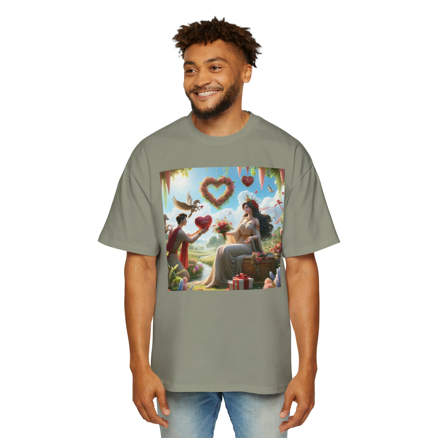 LOVE-2-LOVE-U Men's Heavy Oversized Tee