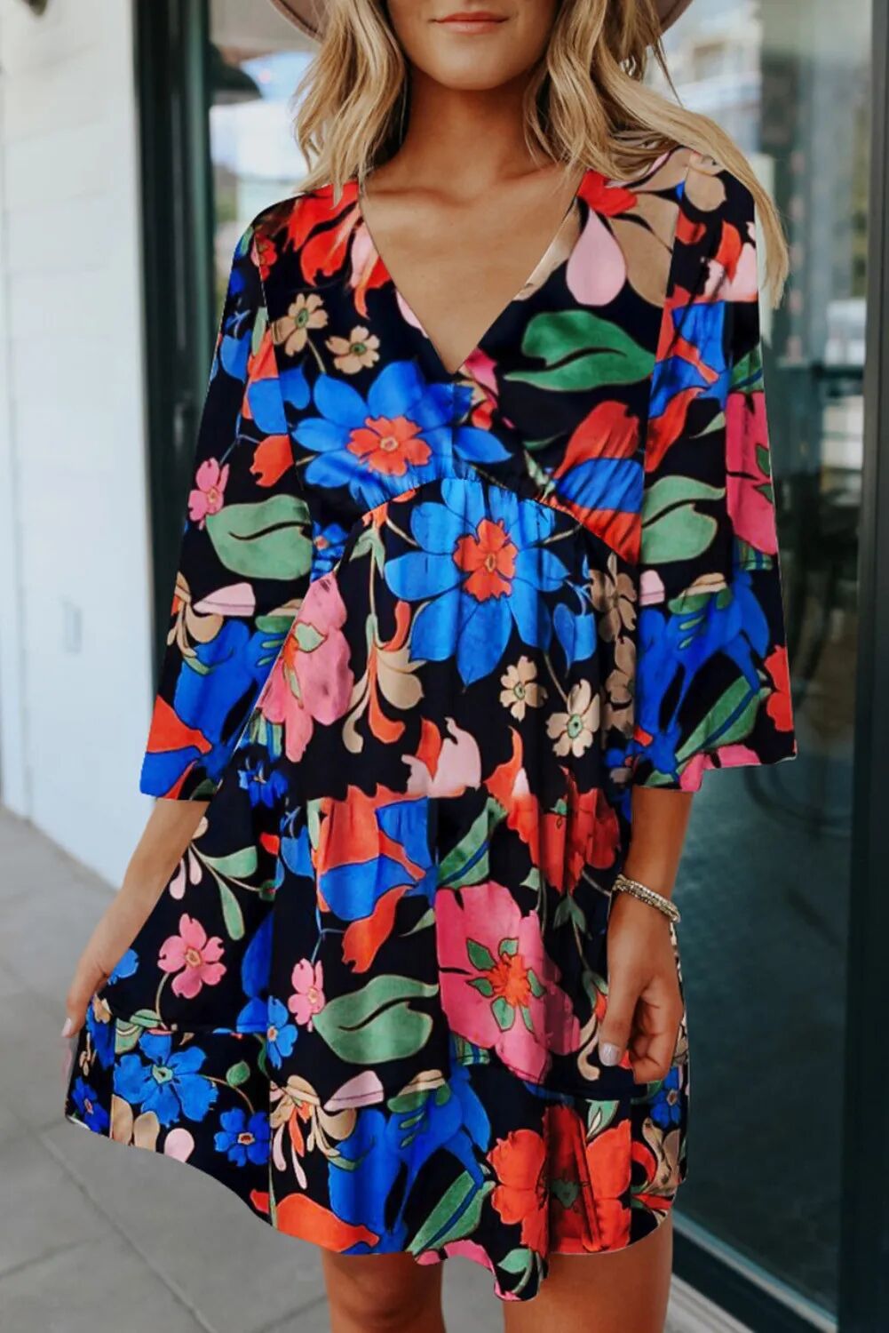 Women's Summer Floral V-Neck Dress