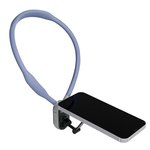 Hands-Free Silicone Phone Magnetic Neck Mount Quick Release Hold For Phone Safe Magnetic Suction Cell Phone Neck Hanging Bracket Film, Go Live, Face-Time Hands-Free