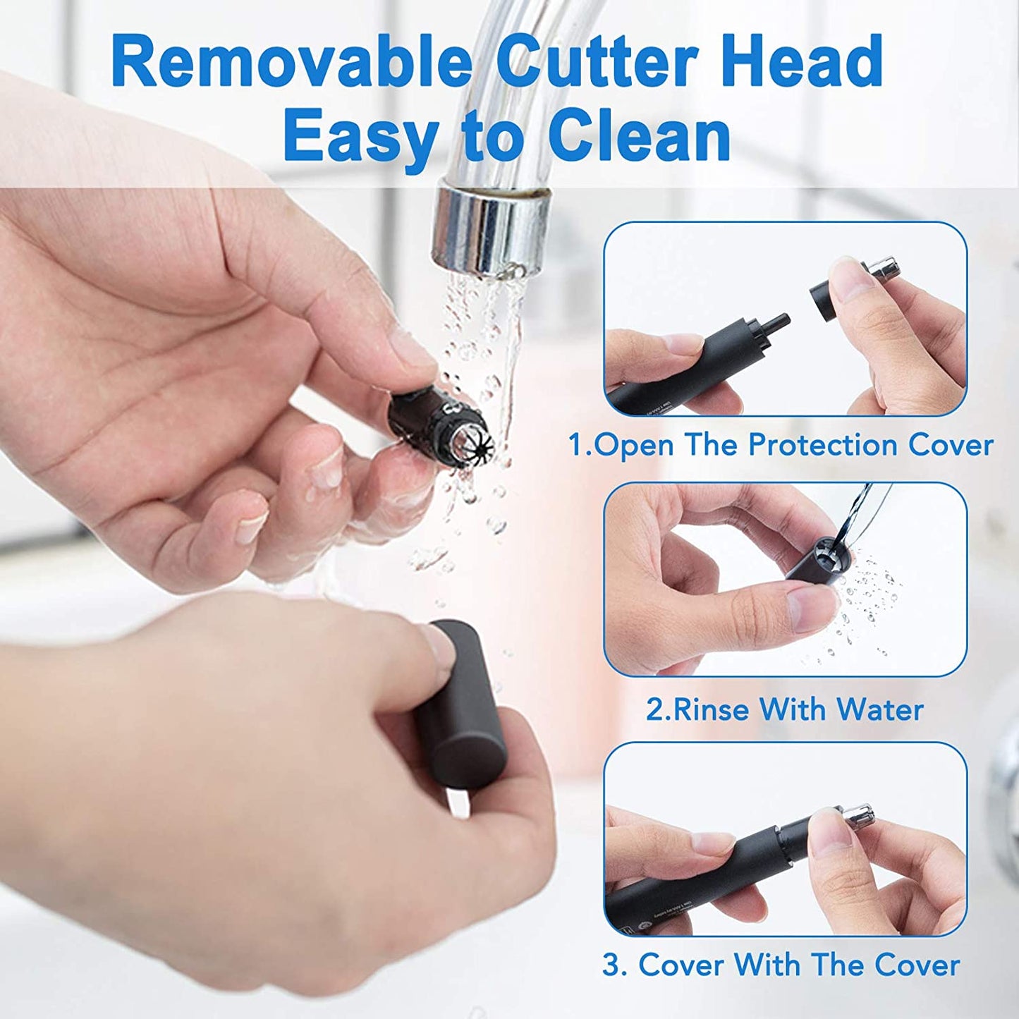 Ear And Nose Hair Trmmer For Men And Women-2020, Professional & Painless Nose Hair Clipper Remover With Stainless Steel Blade & IPX7 Waterproof System