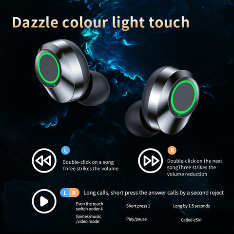 Wireless Bluetooth Headset Large Screen Smart Digital Display In Ear Breathing Light