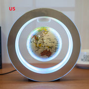 World Map Floating Globe Magnetic Levitation Light Anti Gravity Round LED